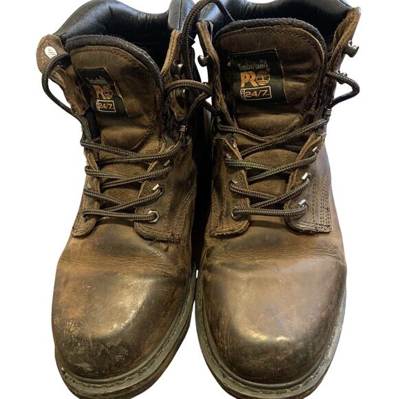 Timberland PRO 24/7 Boots Men's Size 10.5 W Brown Pit Boss Soft Toe 6" Ankle - Picture 3 of 8